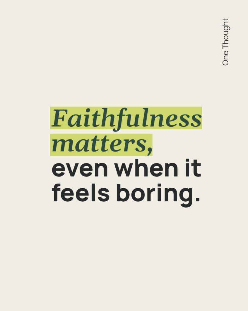 Faithfulness matters, even when it feels boring