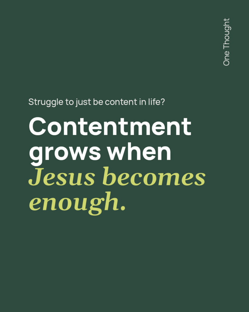 when Jesus becomes enough